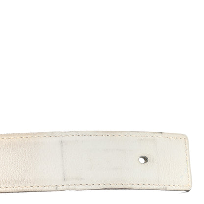 Hermes Swift Epsom Strie 32mm H Belt 85 White Blue Jean 7 of 8