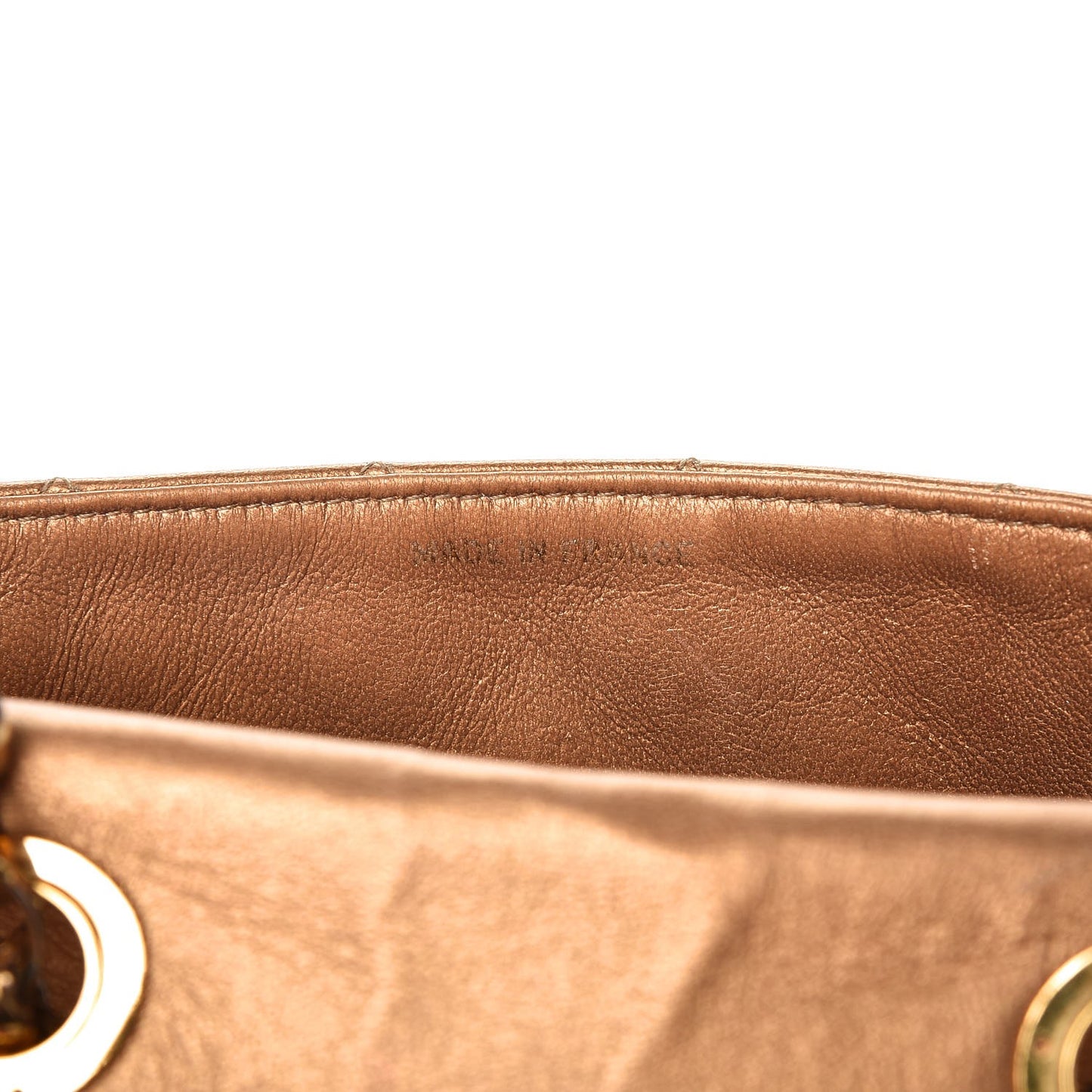 Metallic Lambskin Mini Quilted Flap Gold
