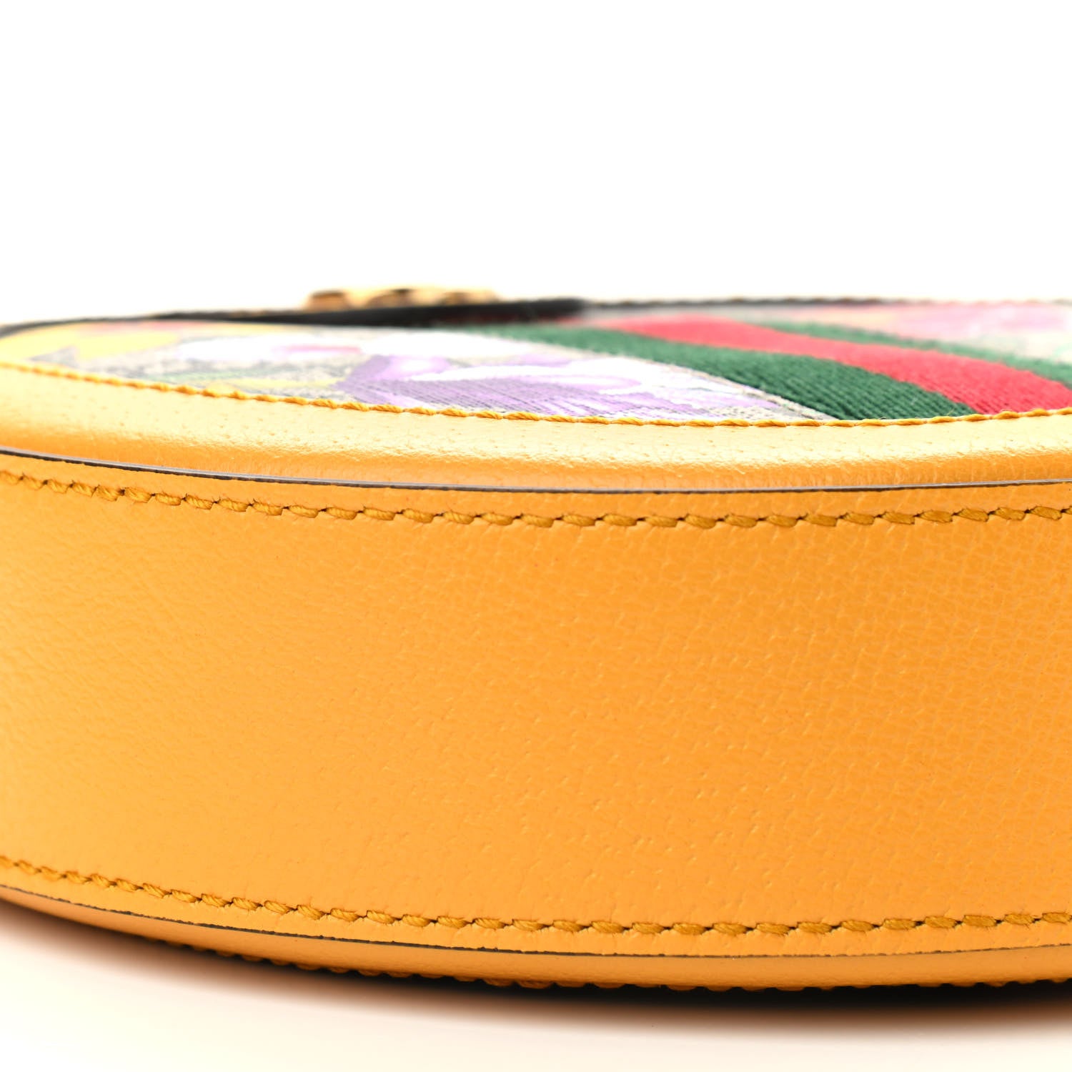 Gucci GG Supreme Monogram Flora Web Mini Ophidia Round Shoulder Bag Beige Multicolor Crop 8 of 9
