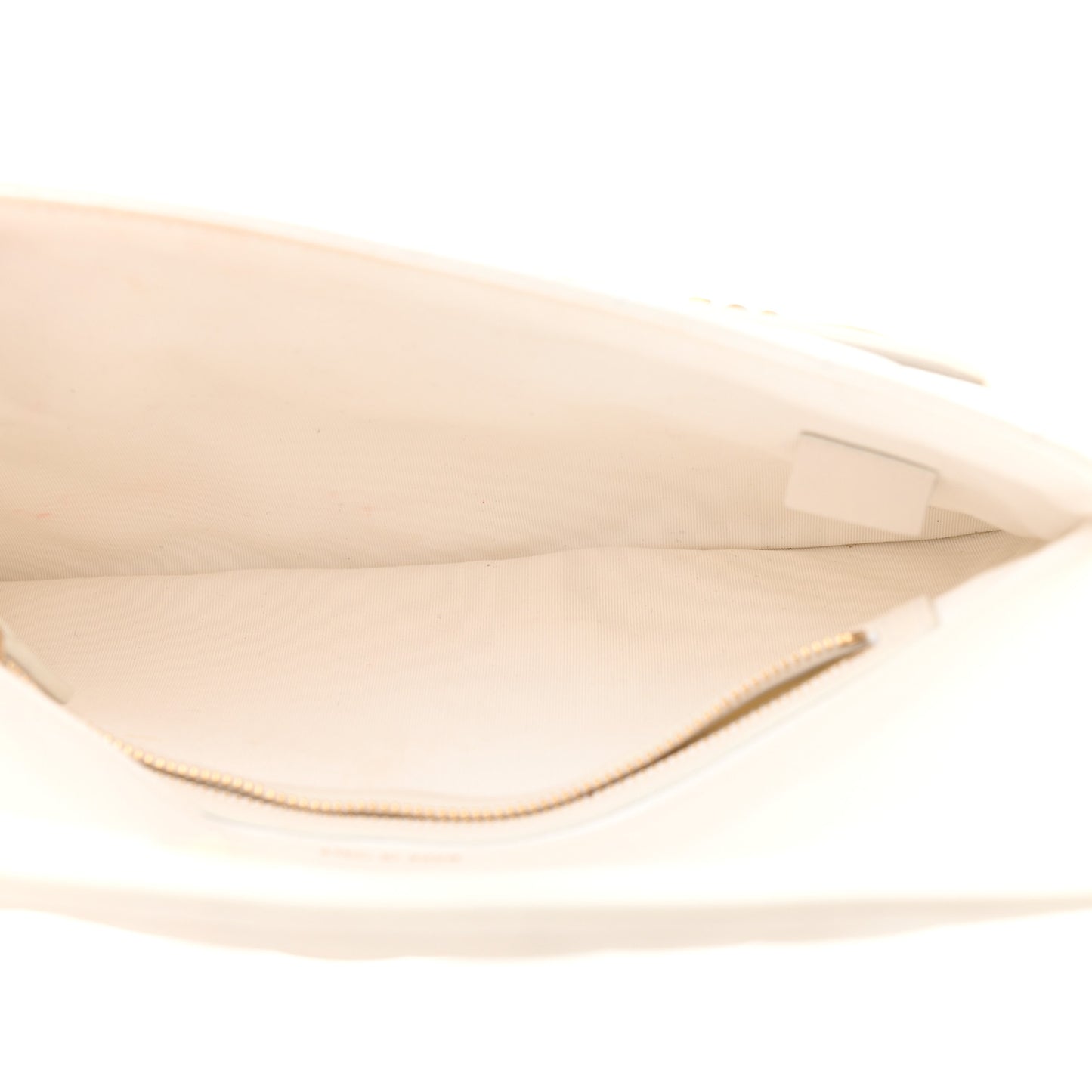 Calfskin Quilted Logo Flap Case White