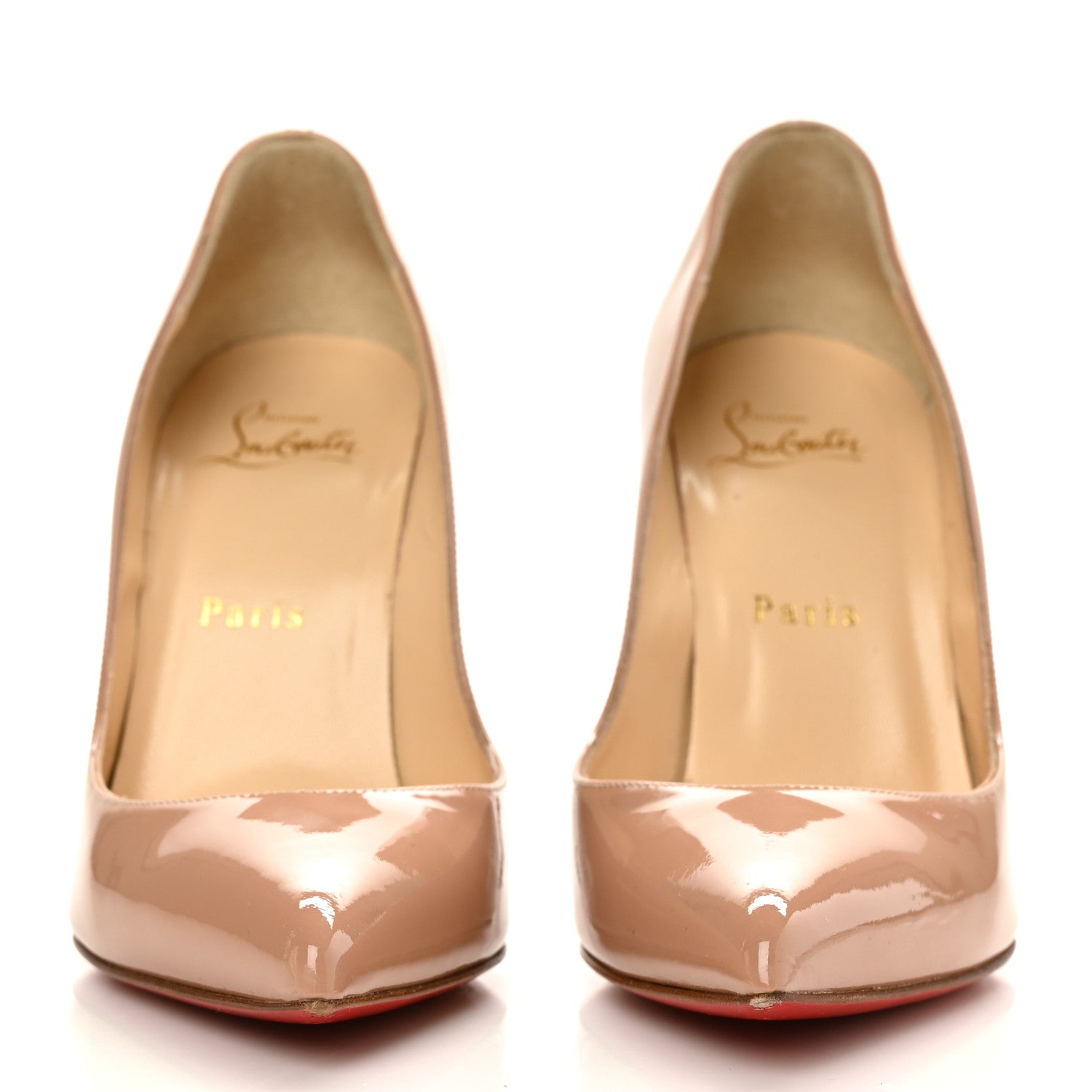 Christian Louboutin Patent Pigalle Follies 100 Pumps 36.5 Nude 2 of 9