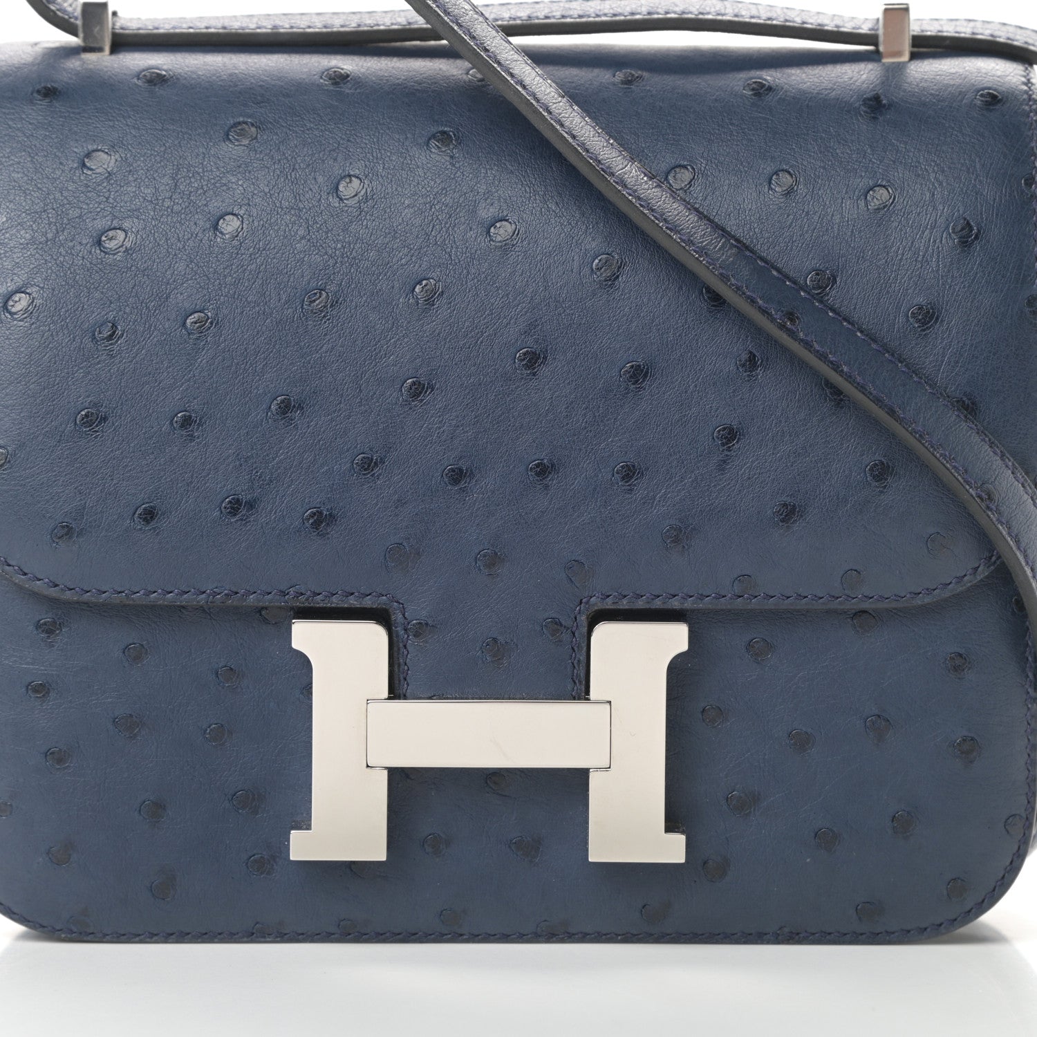 Hermes Ostrich Constance 18 Bleu Roi 8 of 11