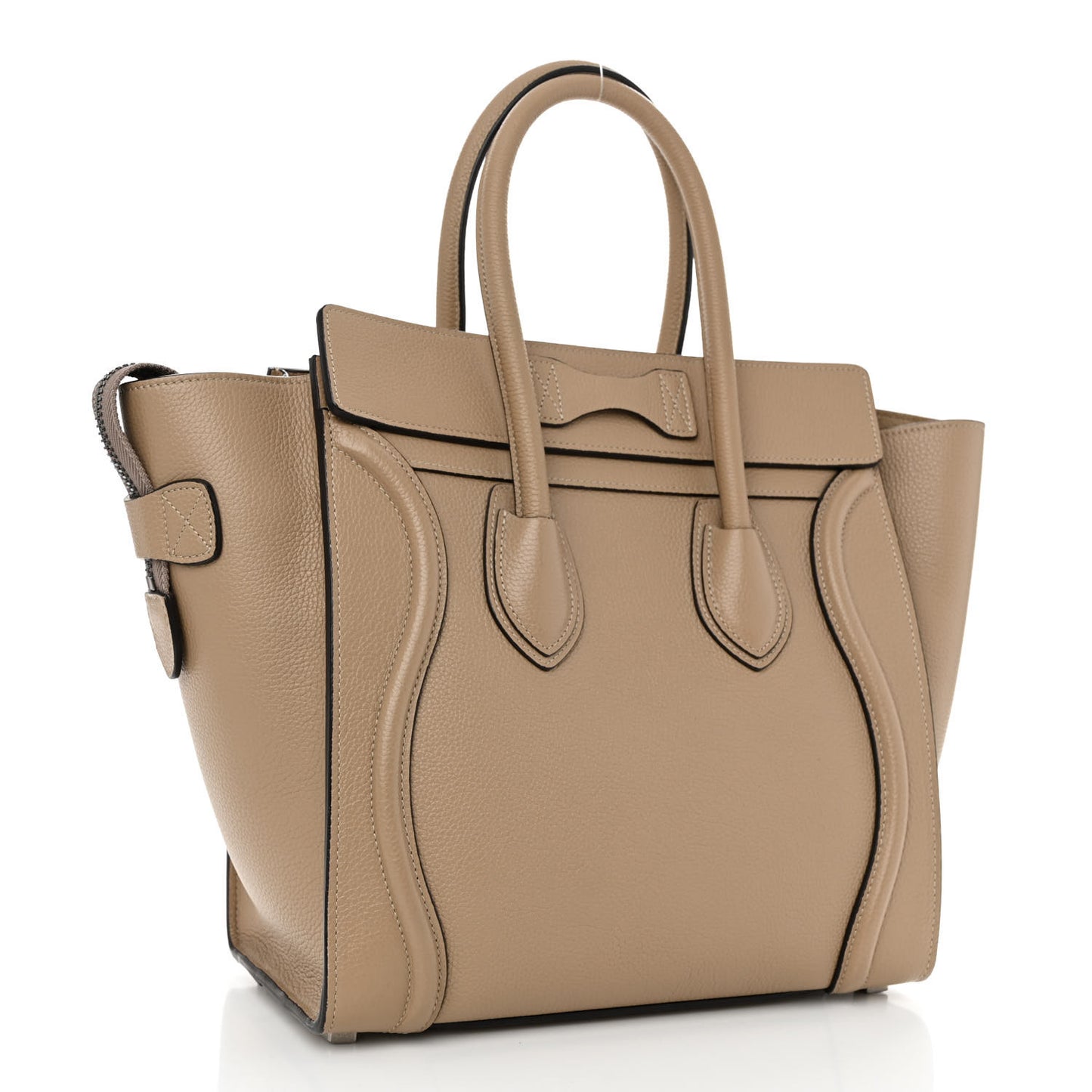 Drummed Calfskin Micro Luggage Dune
