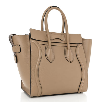 Celine Drummed Calfskin Micro Luggage Dune 3 of 10