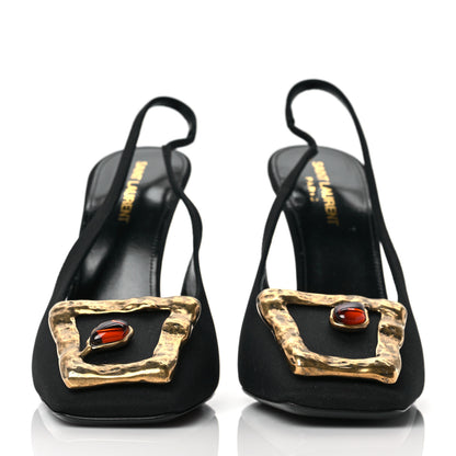 Saint Laurent Maxine 115mm Slingback Pumps 39.5 Black 2 of 8