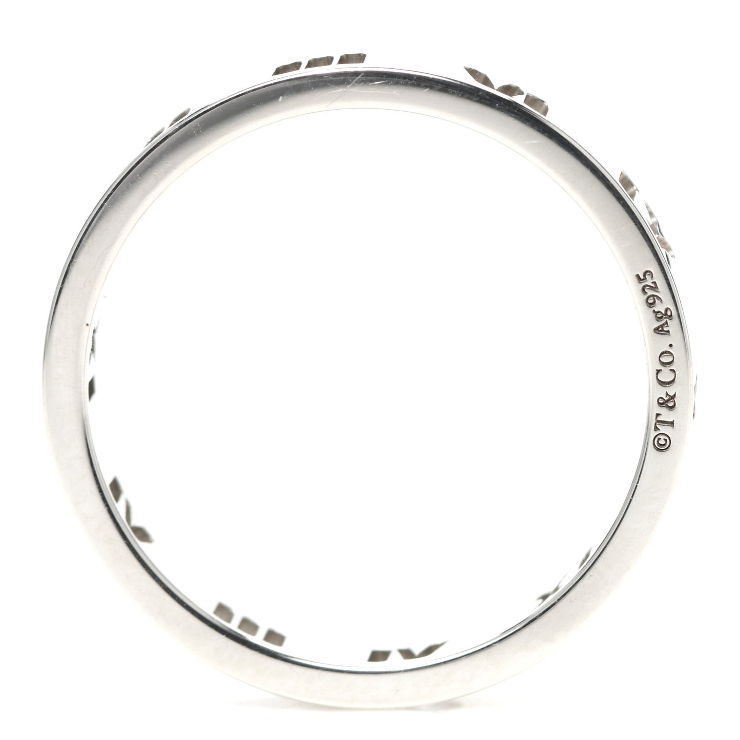 Sterling Silver Narrow Atlas Pierced Ring 53 6.25
