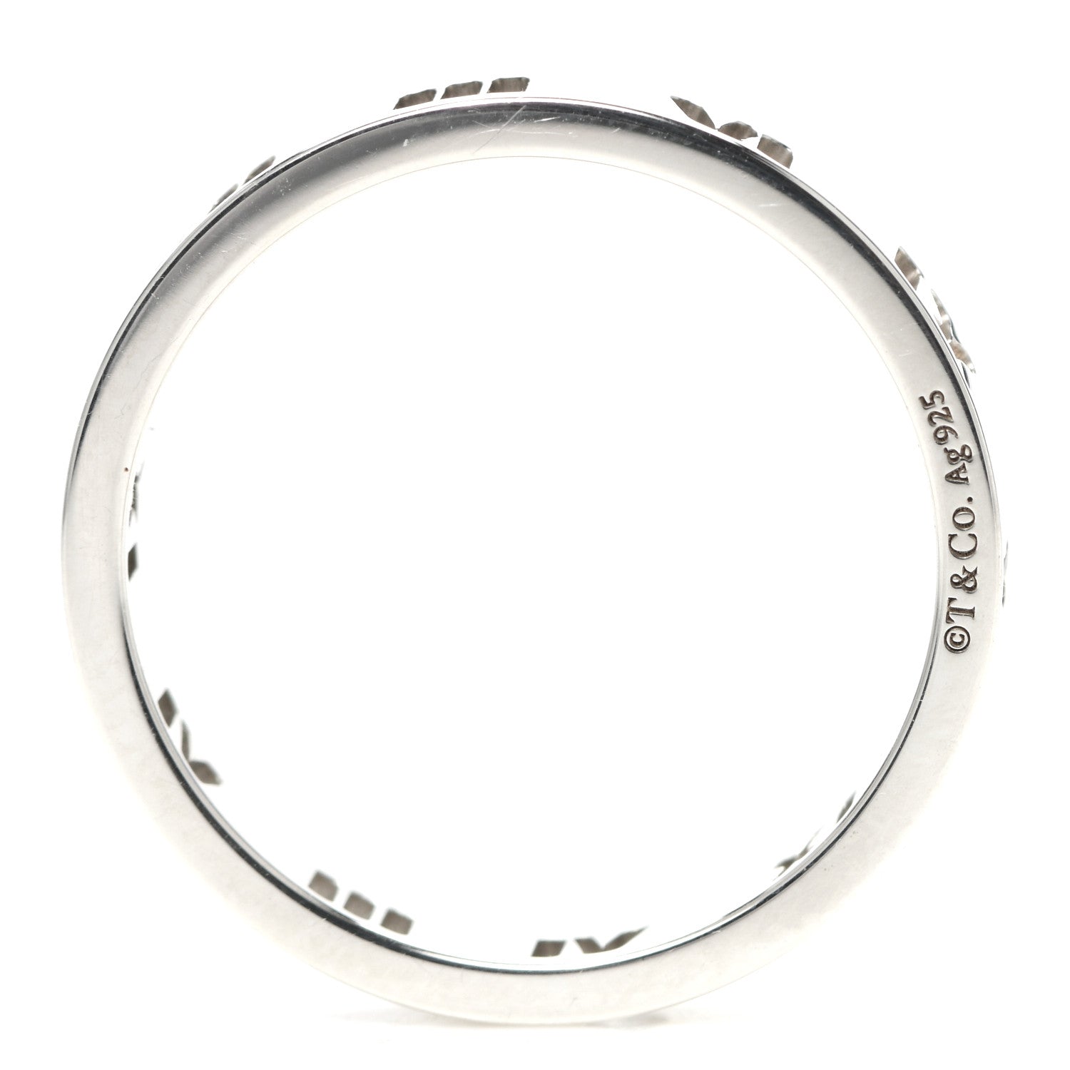 Tiffany Sterling Silver Narrow Atlas Pierced Ring 53 6.25 4 of 5