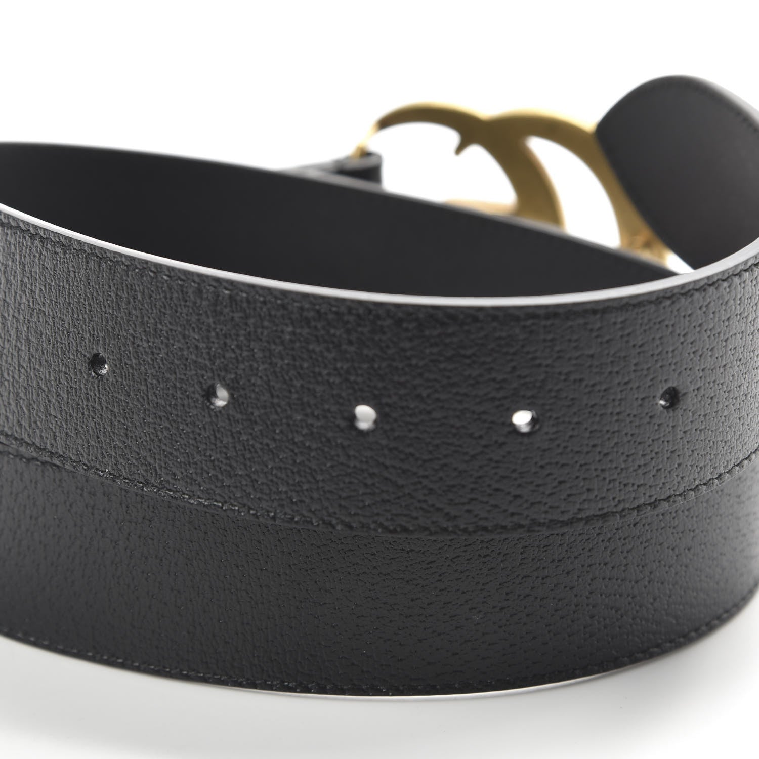 Gucci Textured Calfskin Double G 40mm Belt 80 32 Black 3 of 5