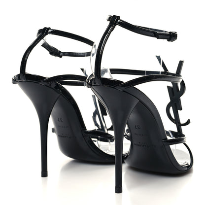 Saint Laurent Patent Calfskin Cassandra 100 Sandals 37 Black 4 of 8