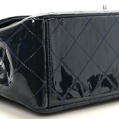 Chanel Patent Quilted Maxi Single Flap Navy Blue 8 of 9
