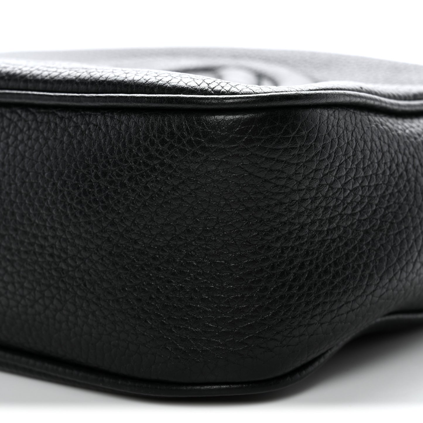 Pebbled Calfskin Small Soho Disco Bag Black
