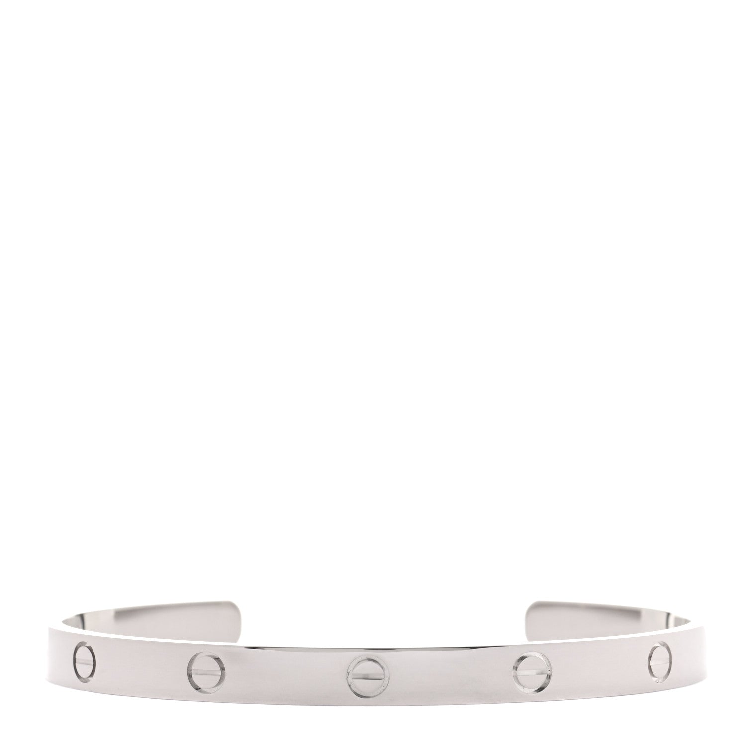 Cartier 18K White Gold LOVE Cuff Bracelet 21 1 of 5