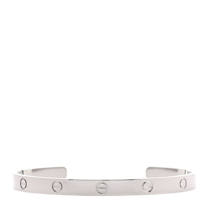 Cartier 18K White Gold LOVE Cuff Bracelet 21 1 of 5