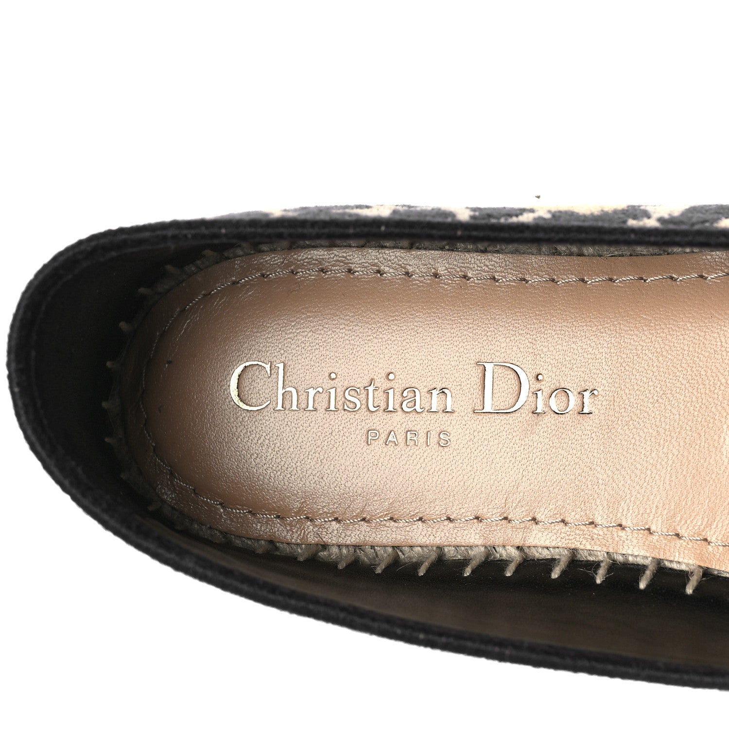 Christian Dior Cotton Embroidered Leopard Print Granville Espadrille 36.5 Natural 9 of 11