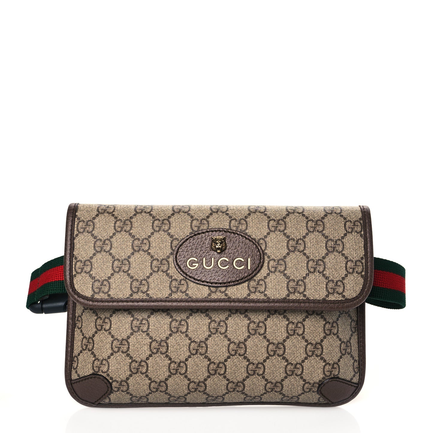 GG Supreme Monogram Neo Vintage Web Belt Bag Brown