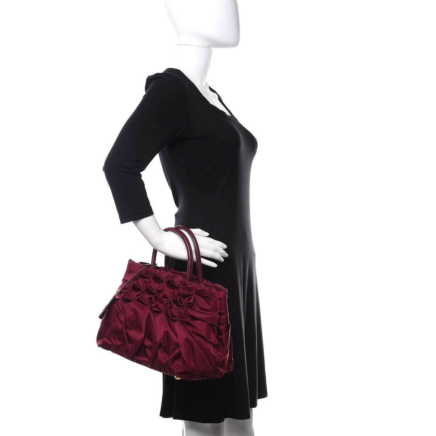 Tessuto Nylon Origami Pleated Tote Barolo