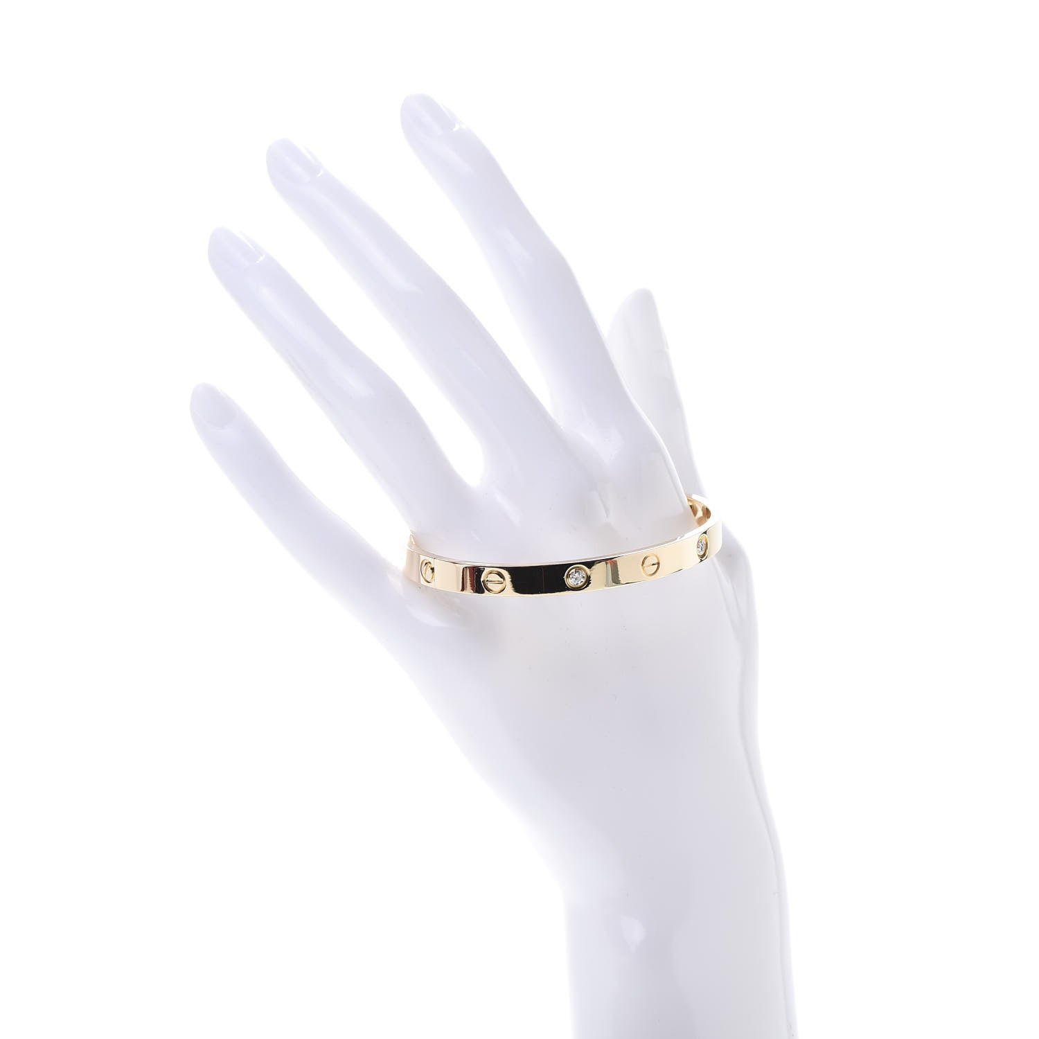 Cartier 18K Yellow Gold 4 Diamond LOVE Bracelet 18 2 of 7