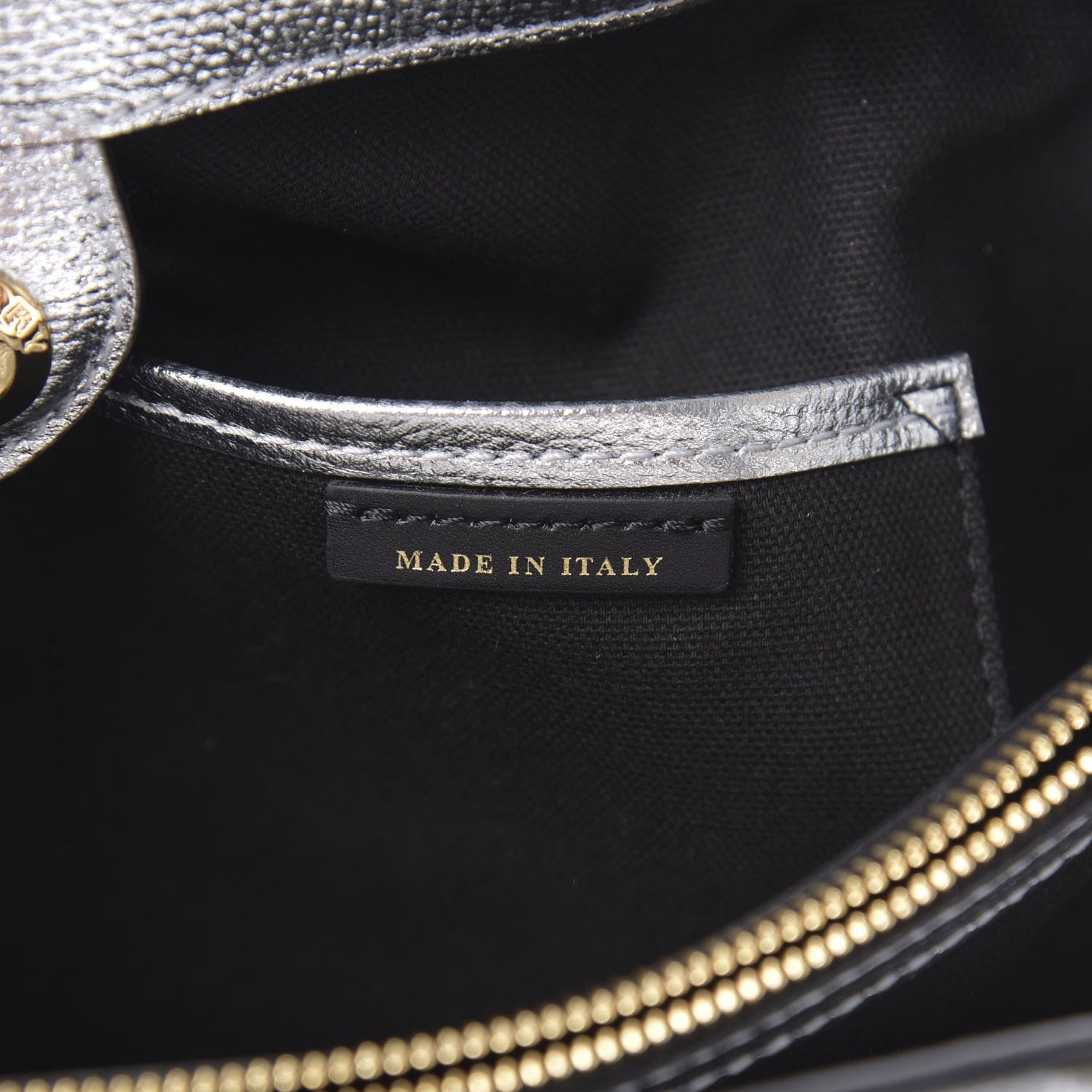 Burberry Metallic Grainy Calfskin House Check Medium Banner Tote Silver 7 of 12