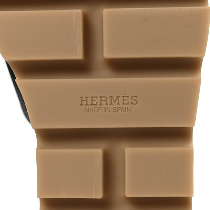 Hermes Calfskin Cork Eze 30 Sandals 39 Black 7 of 9