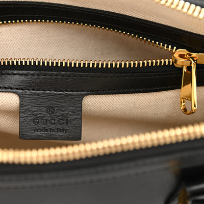 Gucci Boarded Plutone Calfskin Small Horsebit 1955 Top Handle Bag Black 6 of 13