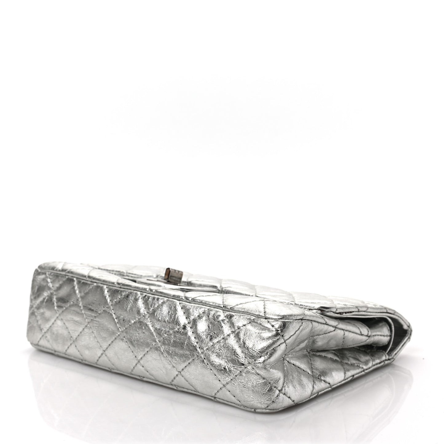 Metallic Aged Calfskin Quilted 2.55 Reissue 225 Flap Silver