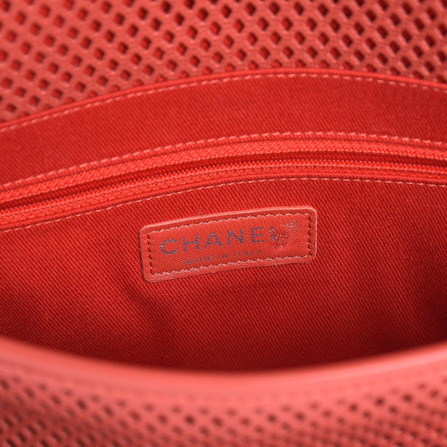 Perforated Calfskin Up In The Air Flap Red