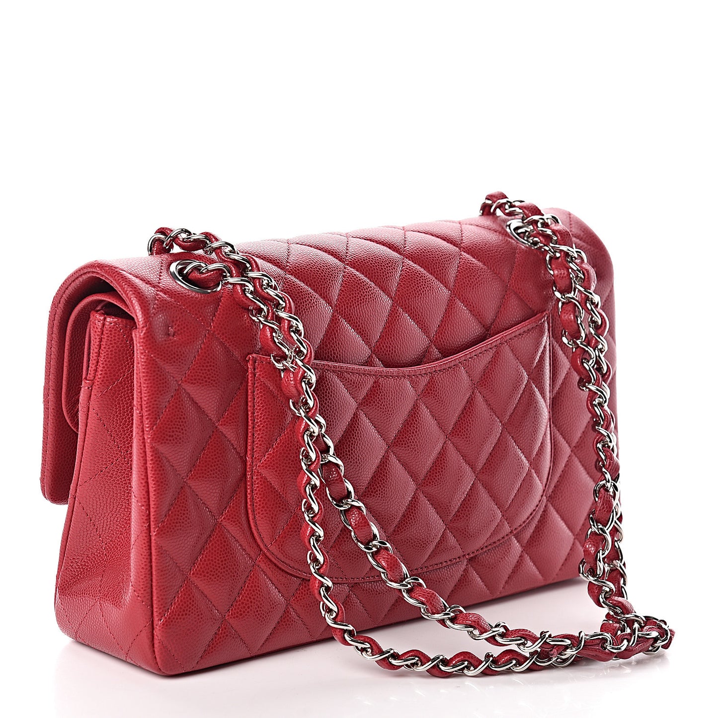 Caviar Quilted Medium Double Flap Pink