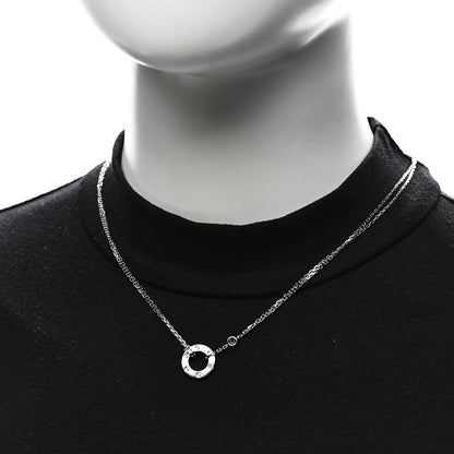 Cartier 18K White Gold 2 Diamond LOVE Necklace 2 of 4