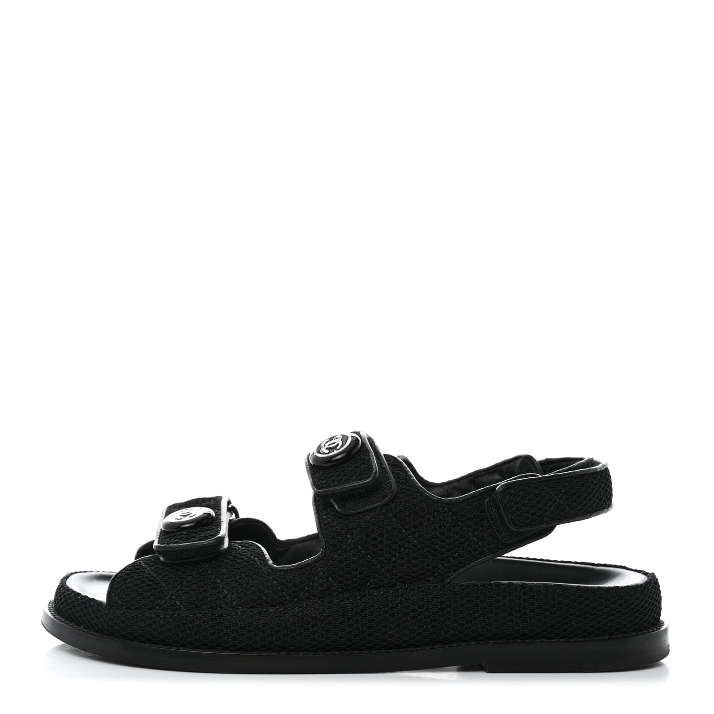 Fabric Velcro Dad Sandals 38 Black