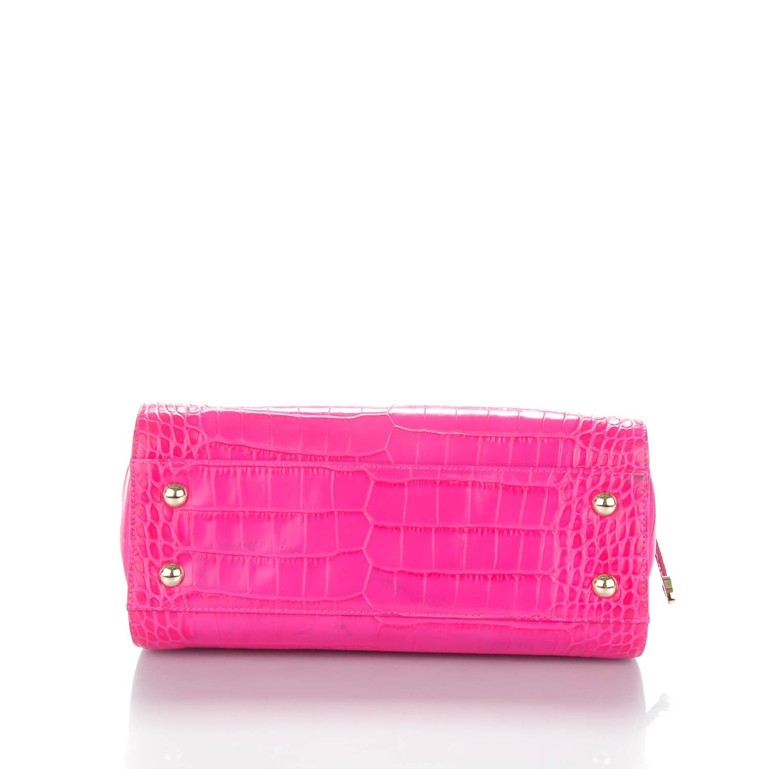 Jimmy Choo Calfskin Crocodile Embossed Medium Rosalie Satchel Fuchsia 5 of 8