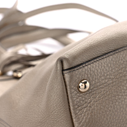 Gucci Metallic Cellarius Calfskin Small Soho Top Handle Satchel Golden Beige 8 of 17