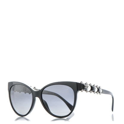 Chanel Crystal Pearl Cat Eye Sunglasses 5336-H-B Black 1 of 8