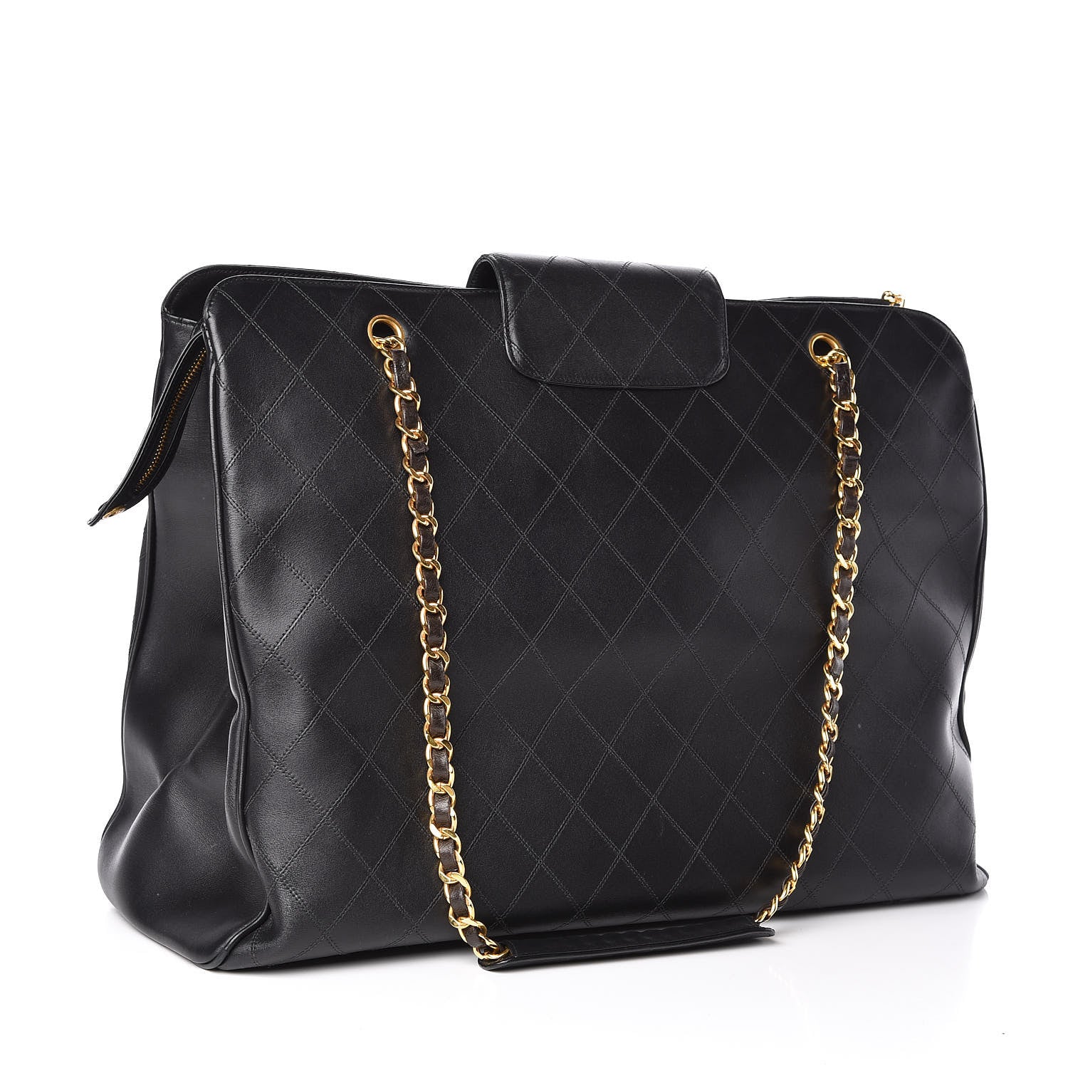Chanel Calfskin Stitched XL Weekender Black 3 of 11