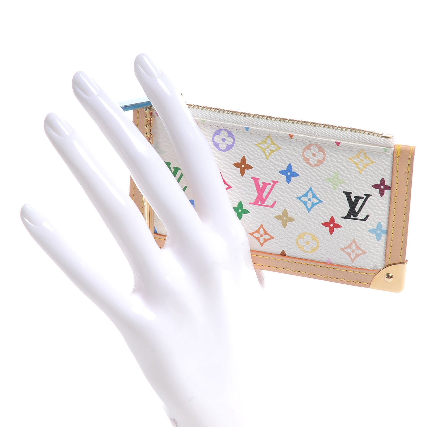 Monogram Multicolor Key Pouch White