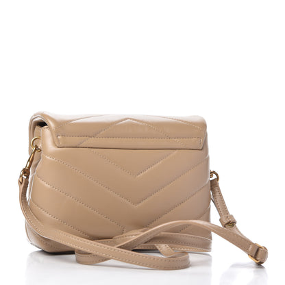Saint Laurent Calfskin Y Quilted Monogram Toy Loulou Crossbody Bag Latte 3 of 11