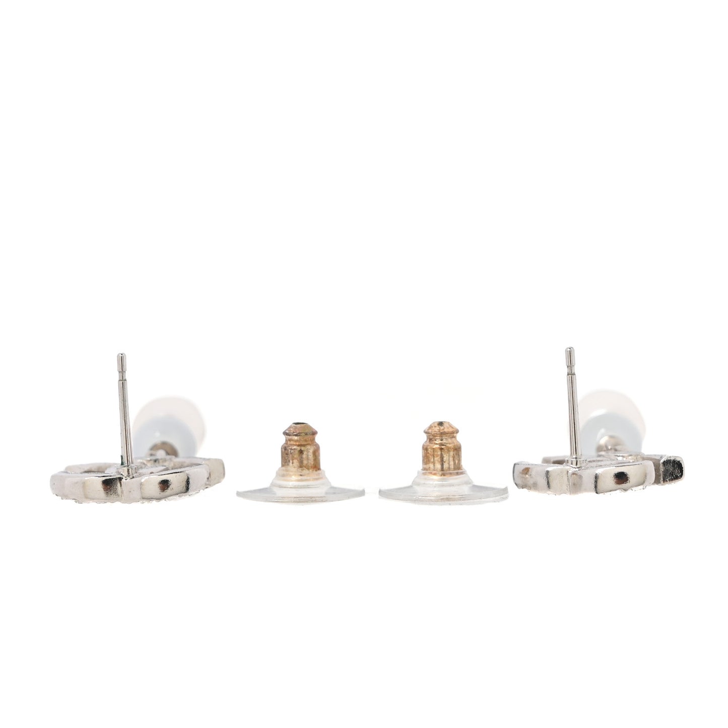 Crystal Pearl CC Drop Earrings Gold