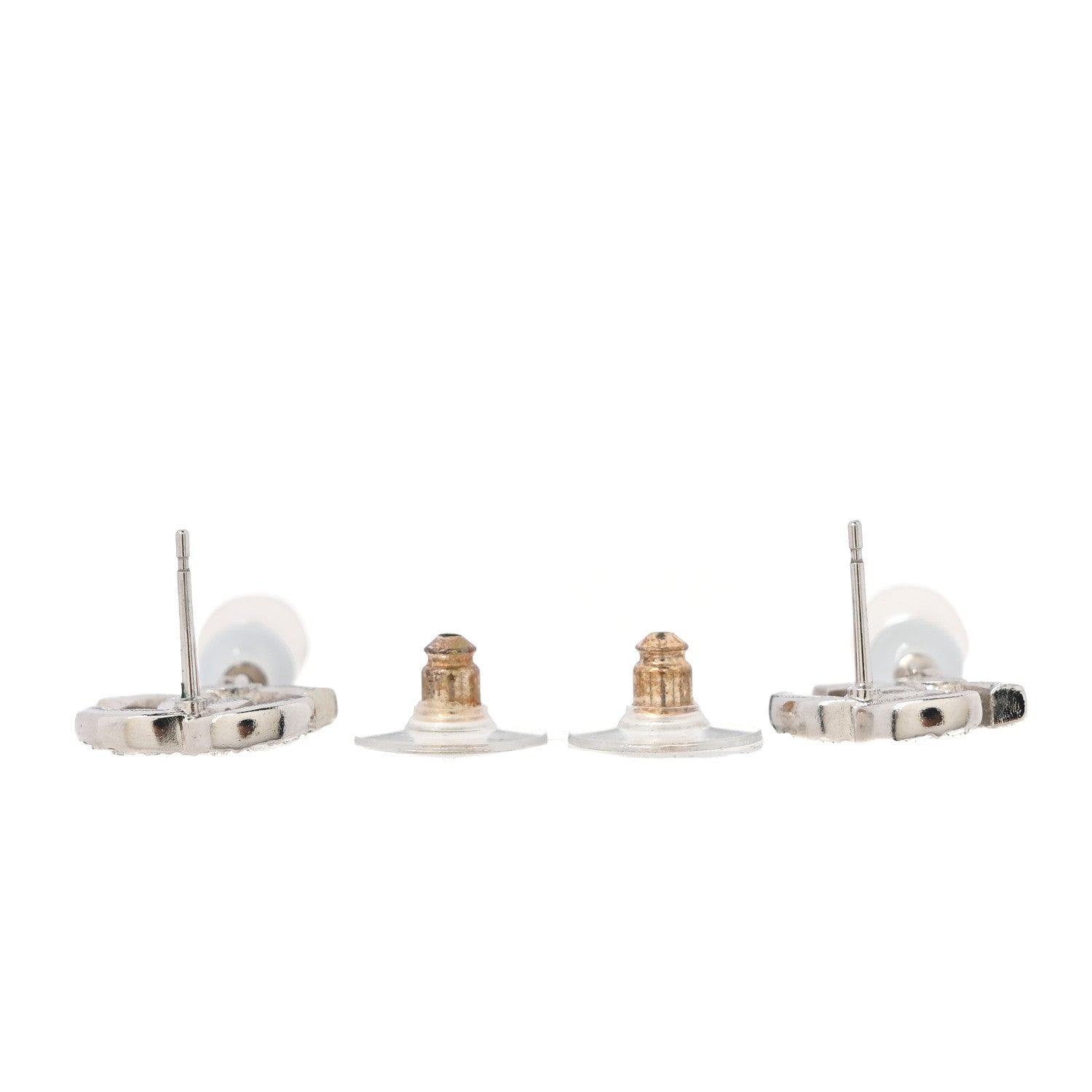 Chanel Crystal Pearl CC Drop Earrings Gold 3 of 5