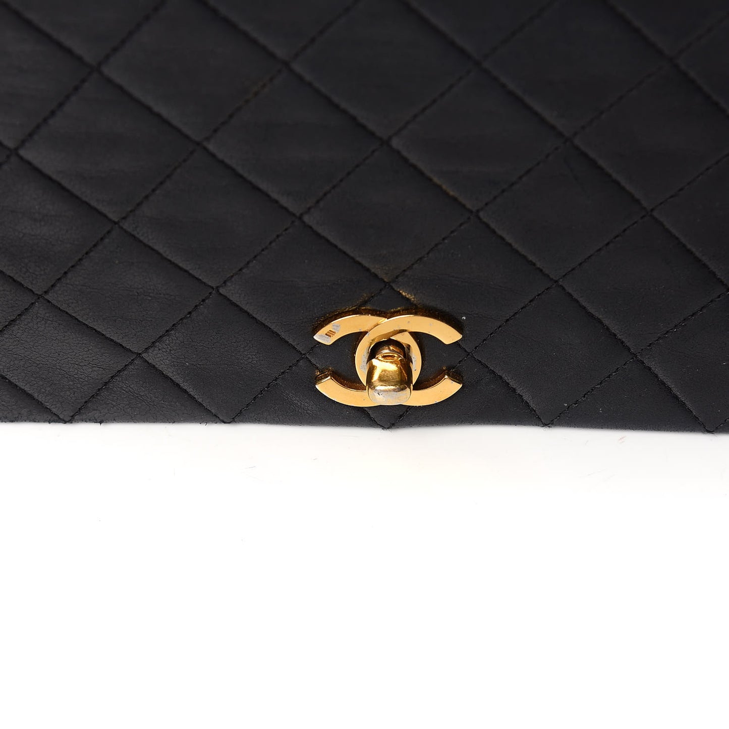 Lambskin Quilted Small Single Flap Black