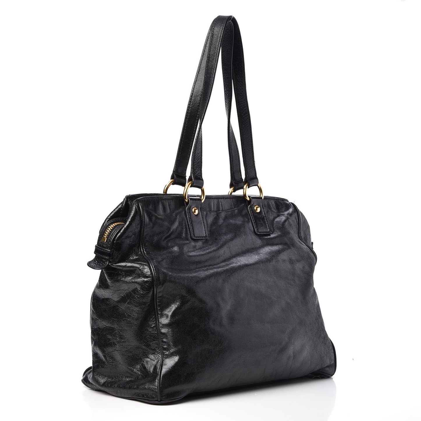 Vitello Lux Shoulder Bag Black