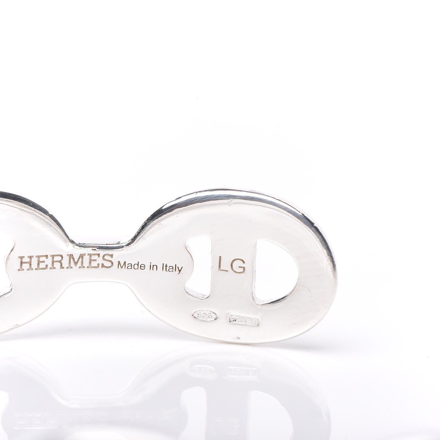 Hermes Sterling Silver MM Chaine d'Ancre Enchainee Cuff Bracelet LG 5 of 5
