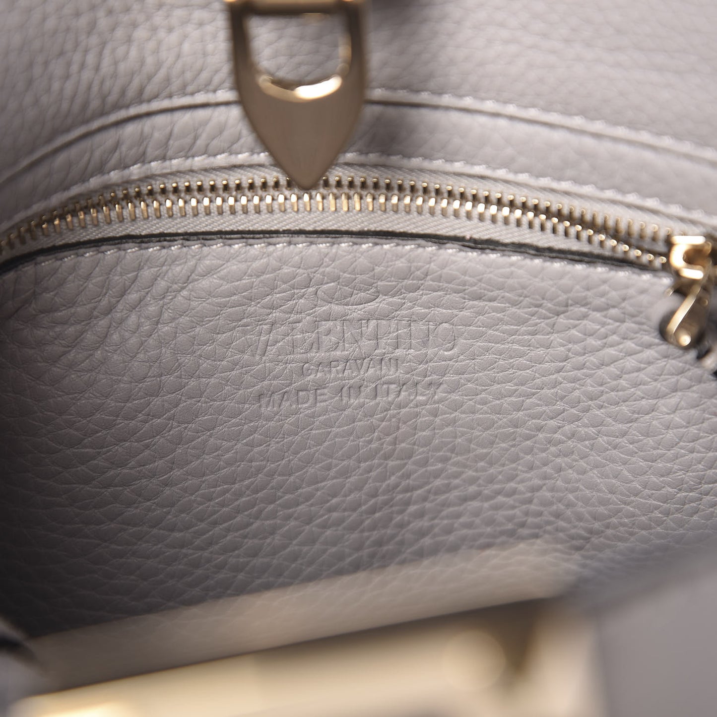 Pebbled Calfskin Mini Rockstud Flip-Lock Messenger Bag Pastel Grey