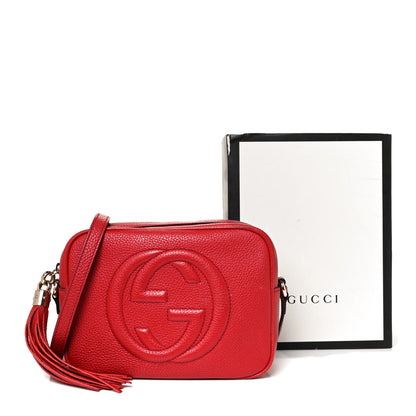 Gucci Pebbled Calfskin Small Soho Disco Bag Tabasco Red 14 of 14