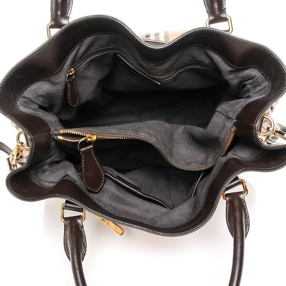 Burberry Haymarket Check Medium Golderton Tote Chocolate 5 of 7