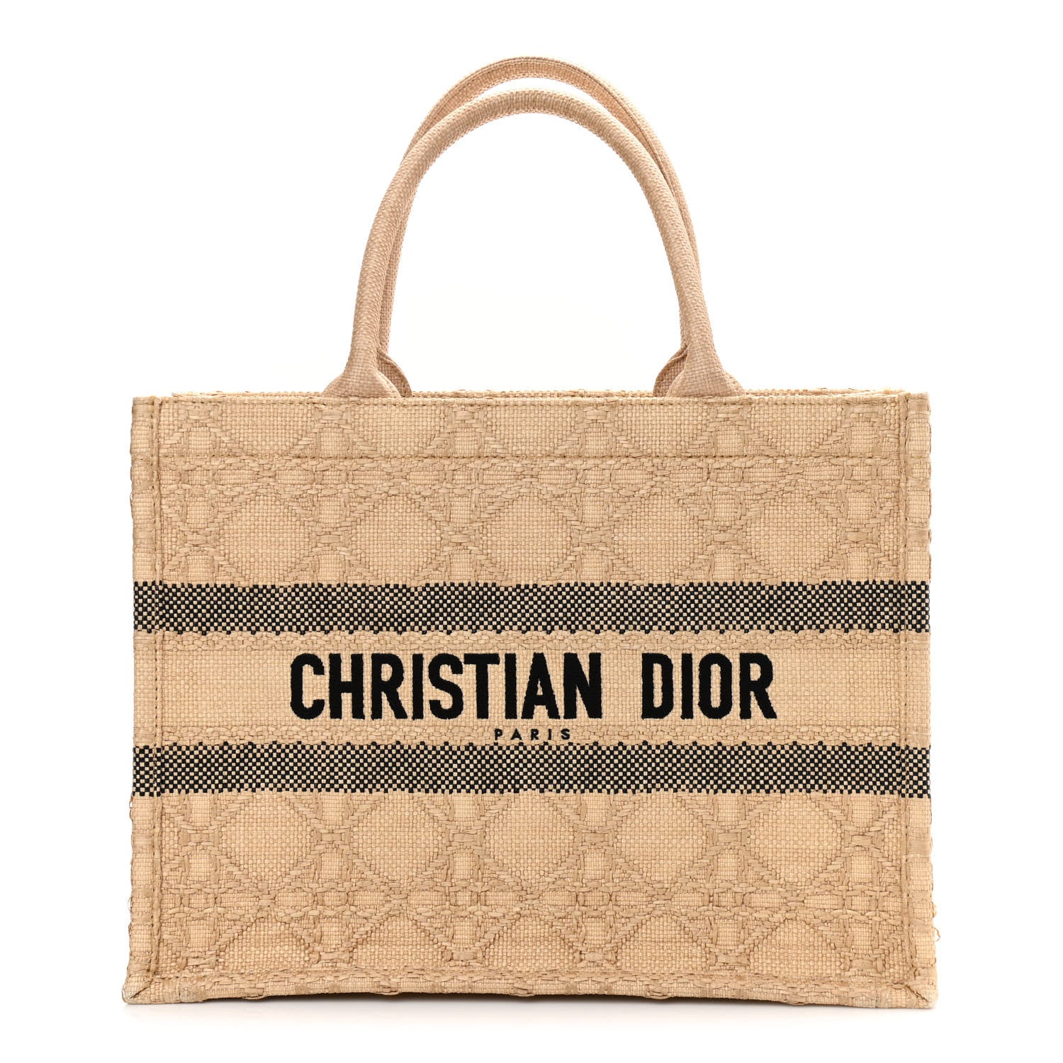 Christian Dior Raffia Cannage Medium Book Tote Natural 1 of 10