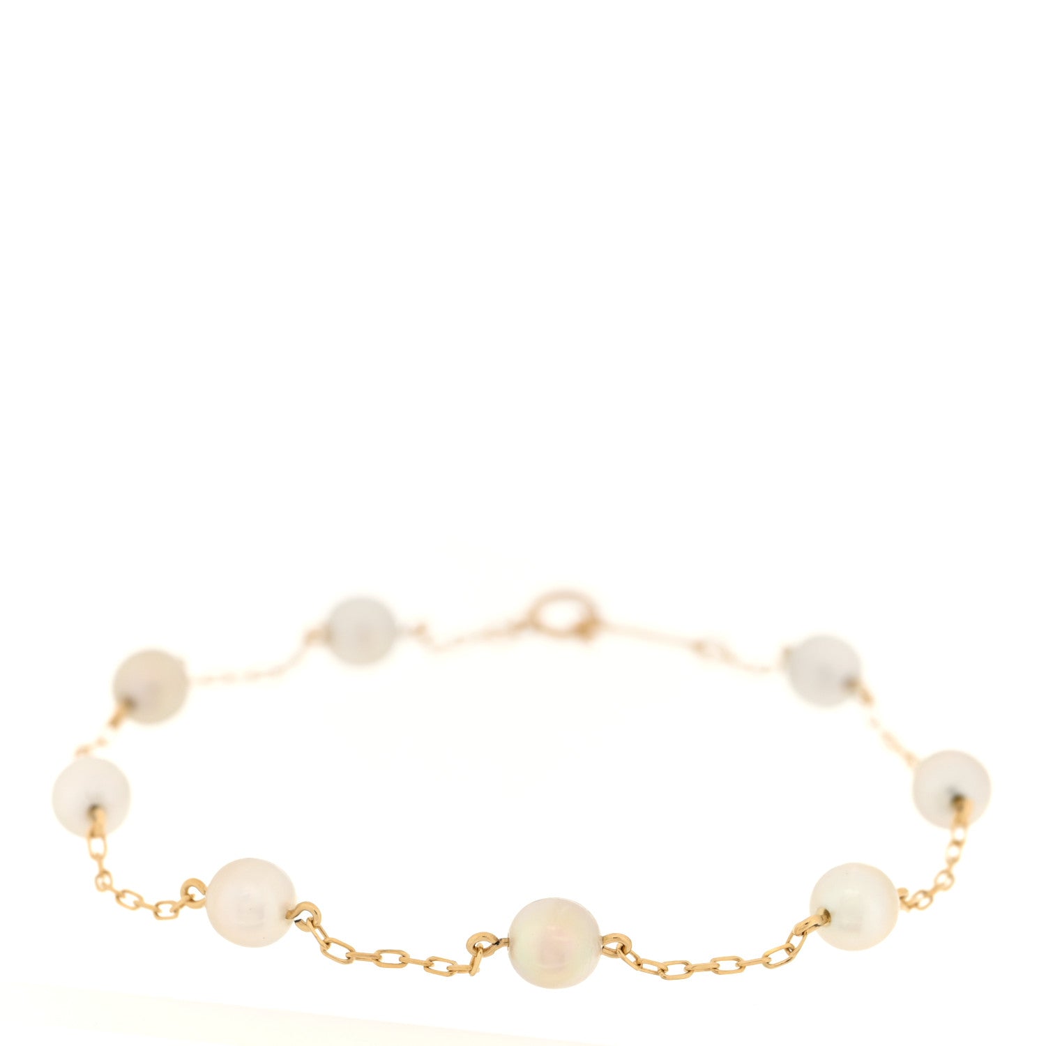 Mikimoto 18K Yellow Gold Akoya Pearl 5-5.5mm Station Bracelet