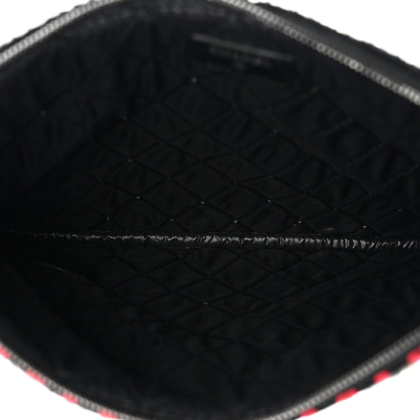 Tweed Quilted Medium Cosmetic Case Black Multicolor