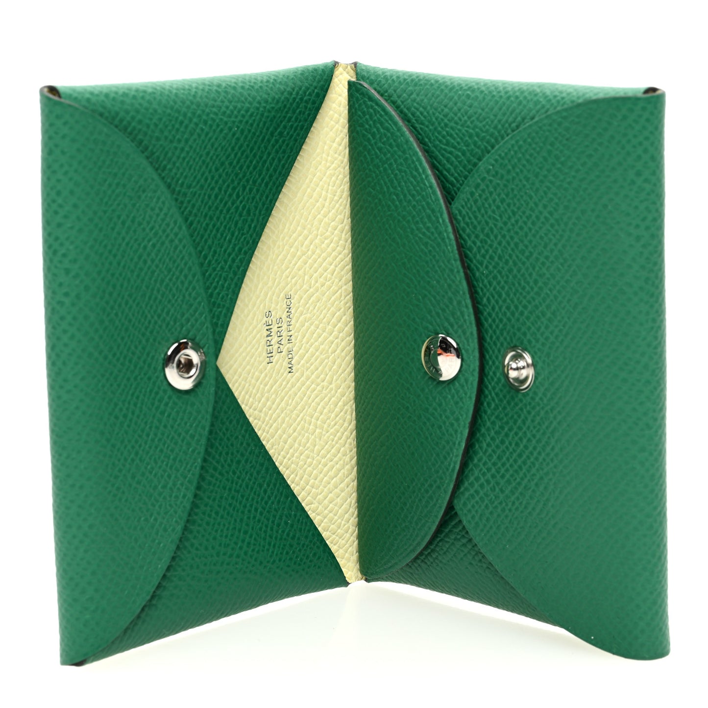Epsom Verso Calvi Duo Card Case Vert Vertigo Jaune Milton