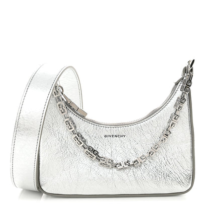 Givenchy Metallic Calfskin Mini Moon Cut Out Shoulder Bag Silver 1 of 10