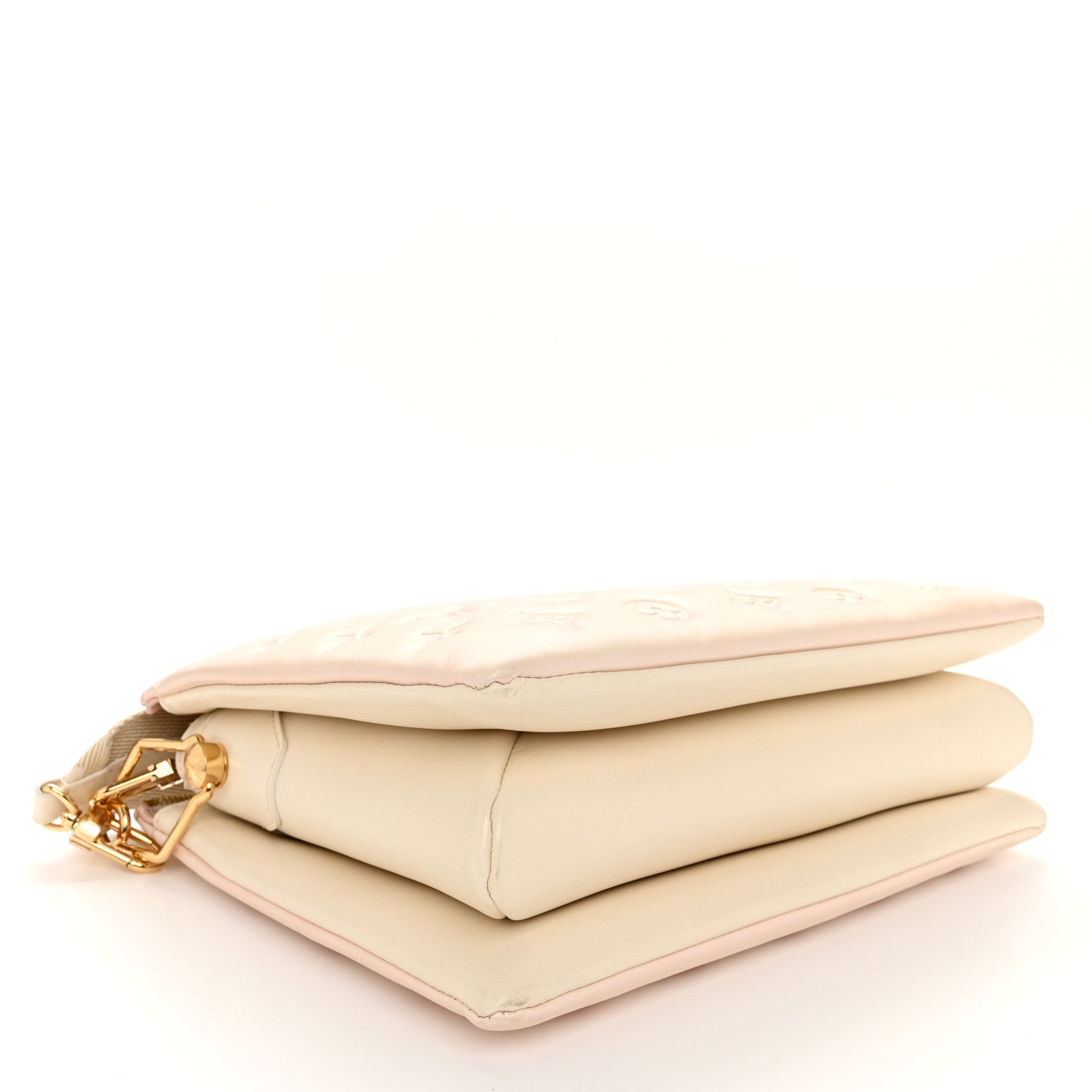Louis Vuitton Pearlescent Lambskin Embossed Monogram Coussin PM Beige Rose 4 of 11