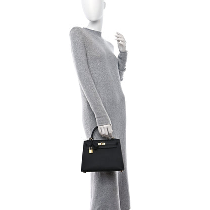 Hermes Epsom Kelly Sellier 25 Black 2 of 10